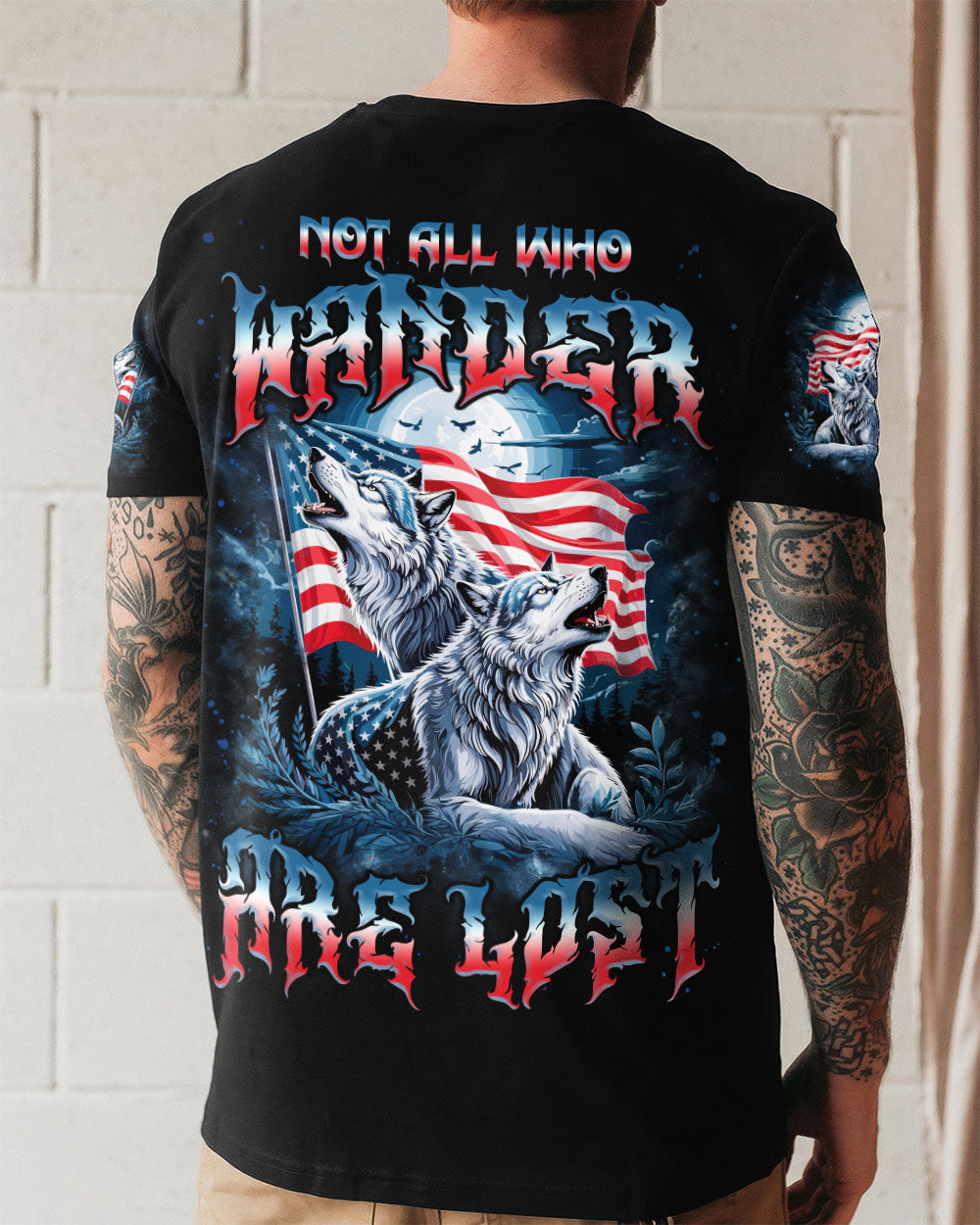 NOT ALL WHO WANDER ARE LOST WOLF ALL OVER PRINT  - TLNZ1007252