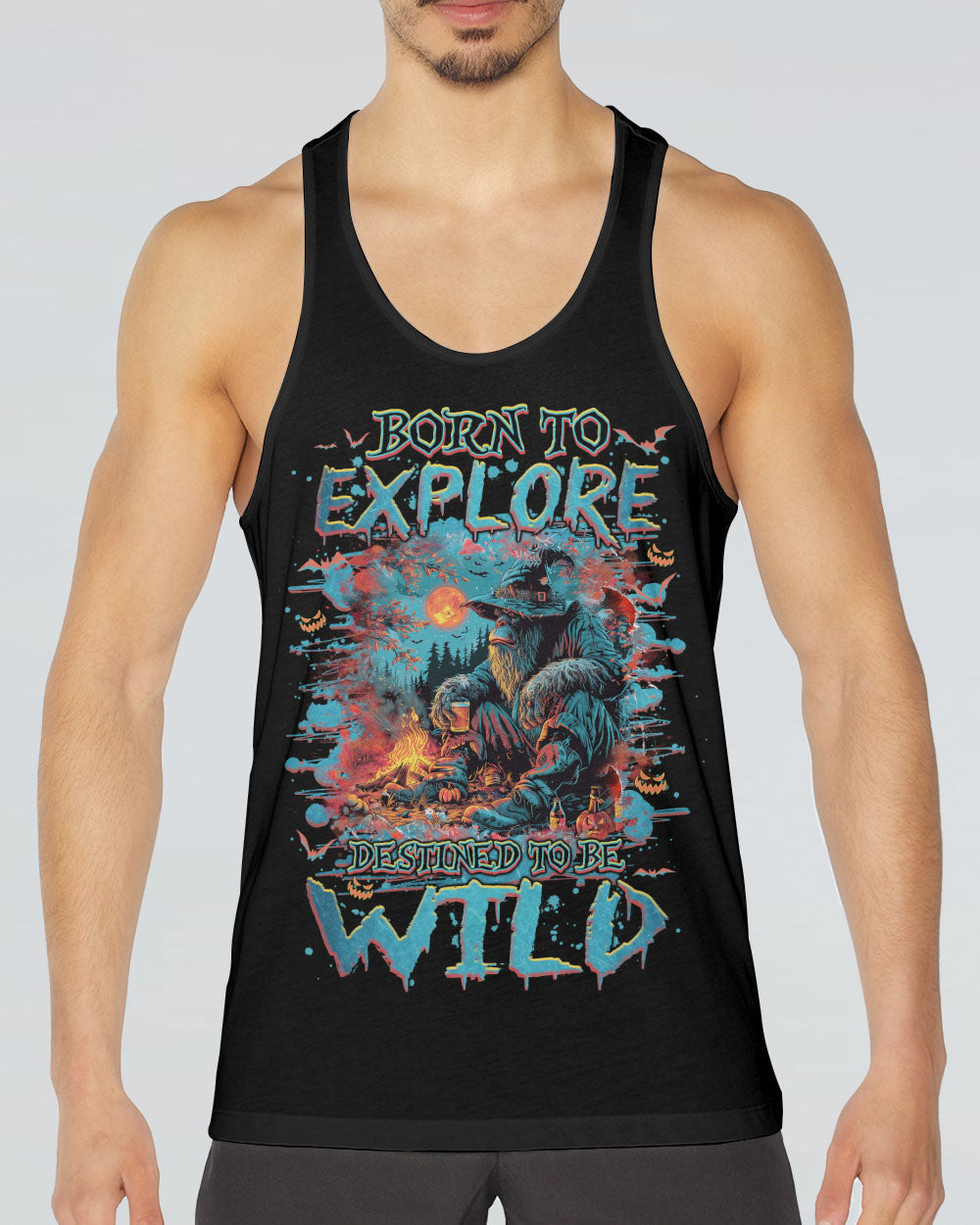BORN TO EXPLORE DESTINED TO BE WILD BIGFOOT HALLOWEEN ALL OVER PRINT - TLNZ1109241