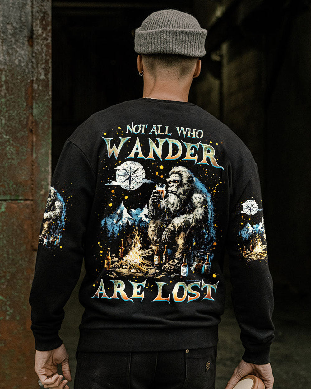NOT ALL WHO WANDER ARE LOST BIGFOOT COMPASS ALL OVER PRINT - TLNZ1112243