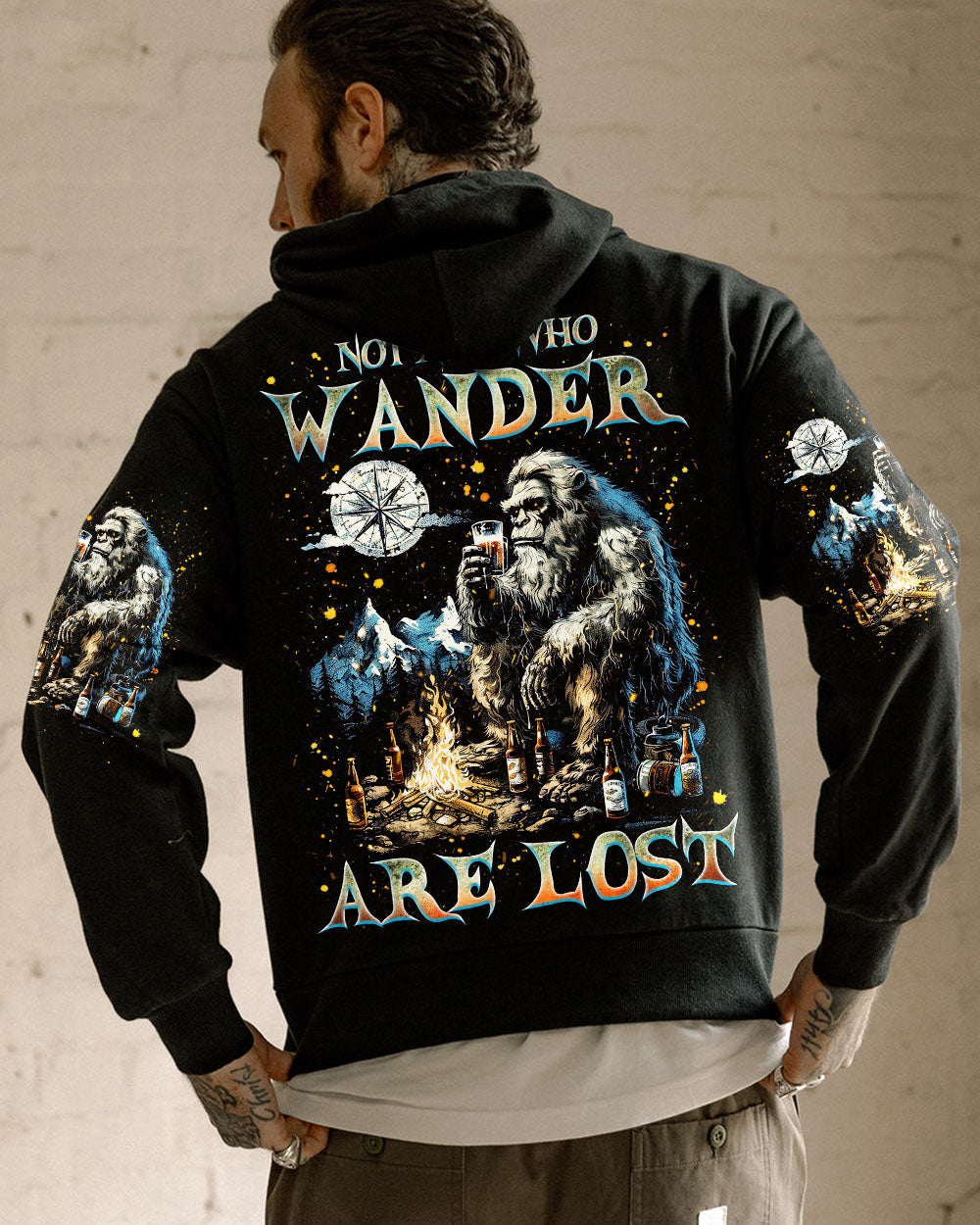 NOT ALL WHO WANDER ARE LOST BIGFOOT COMPASS ALL OVER PRINT - TLNZ1112243