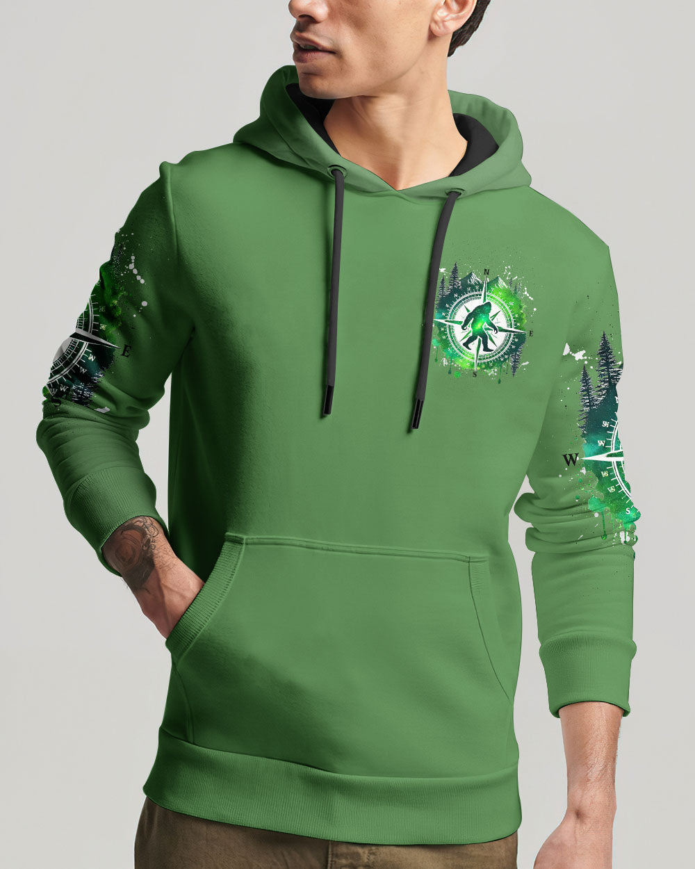  NOT ALL WHO WANDER ARE LOST BIGFOOT COMPASS ALL OVER PRINT - TLNZ1211244
