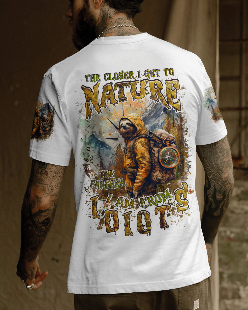 THE CLOSER I GET TO NATURE SLOTH ALL OVER PRINT - TLNZ1307244