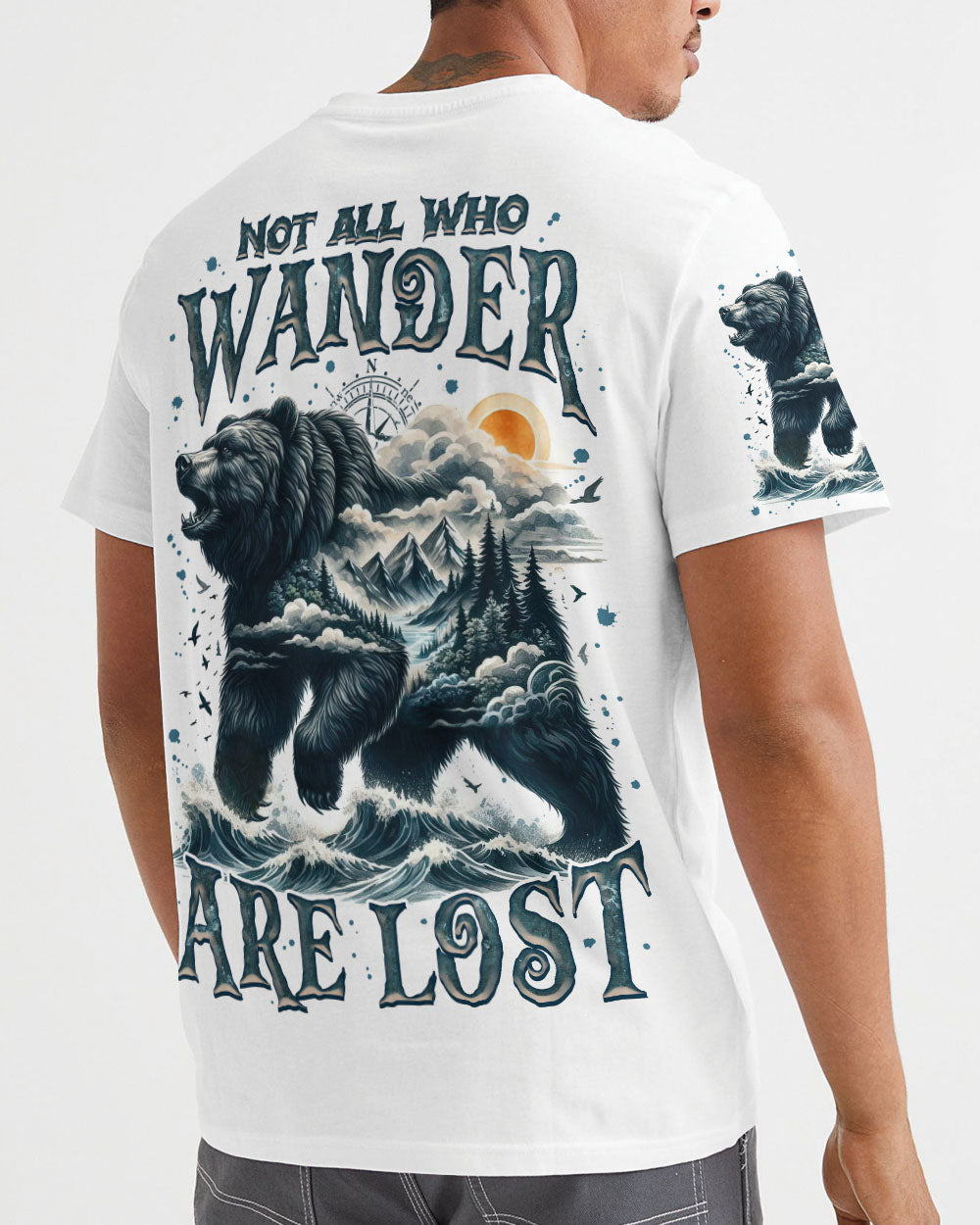 NOT ALL WHO WANDER ARE LOST BEAR COMPASS ALL OVER PRINT - TLNZ1312242