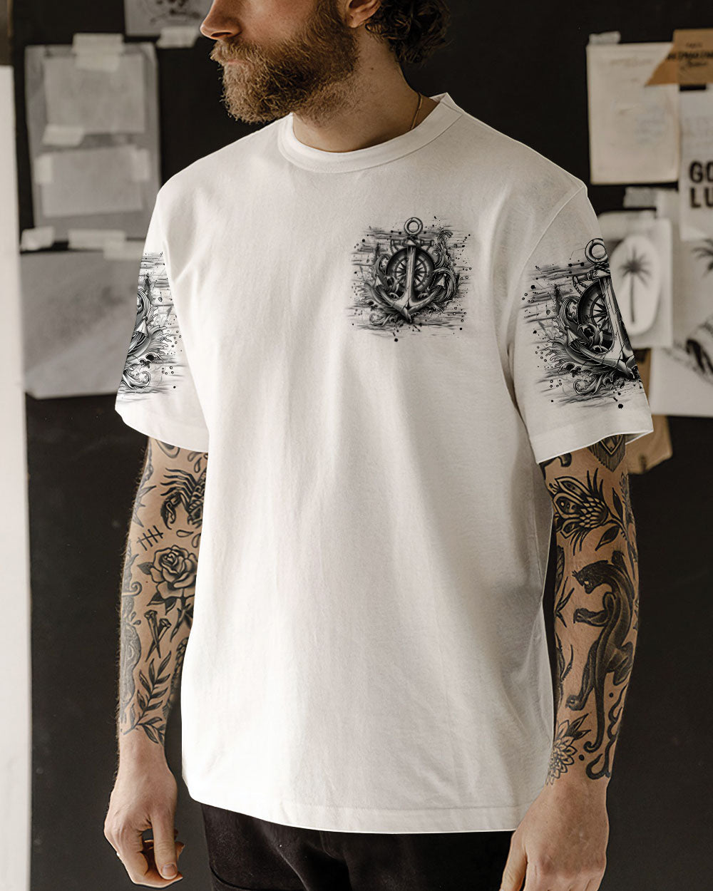 NOT ALL WHO WANDER ARE LOST ANCHOR COMPASS ALL OVER PRINT - TLNZ1402252