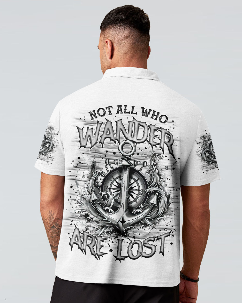 NOT ALL WHO WANDER ARE LOST ANCHOR COMPASS ALL OVER PRINT - TLNZ1402252