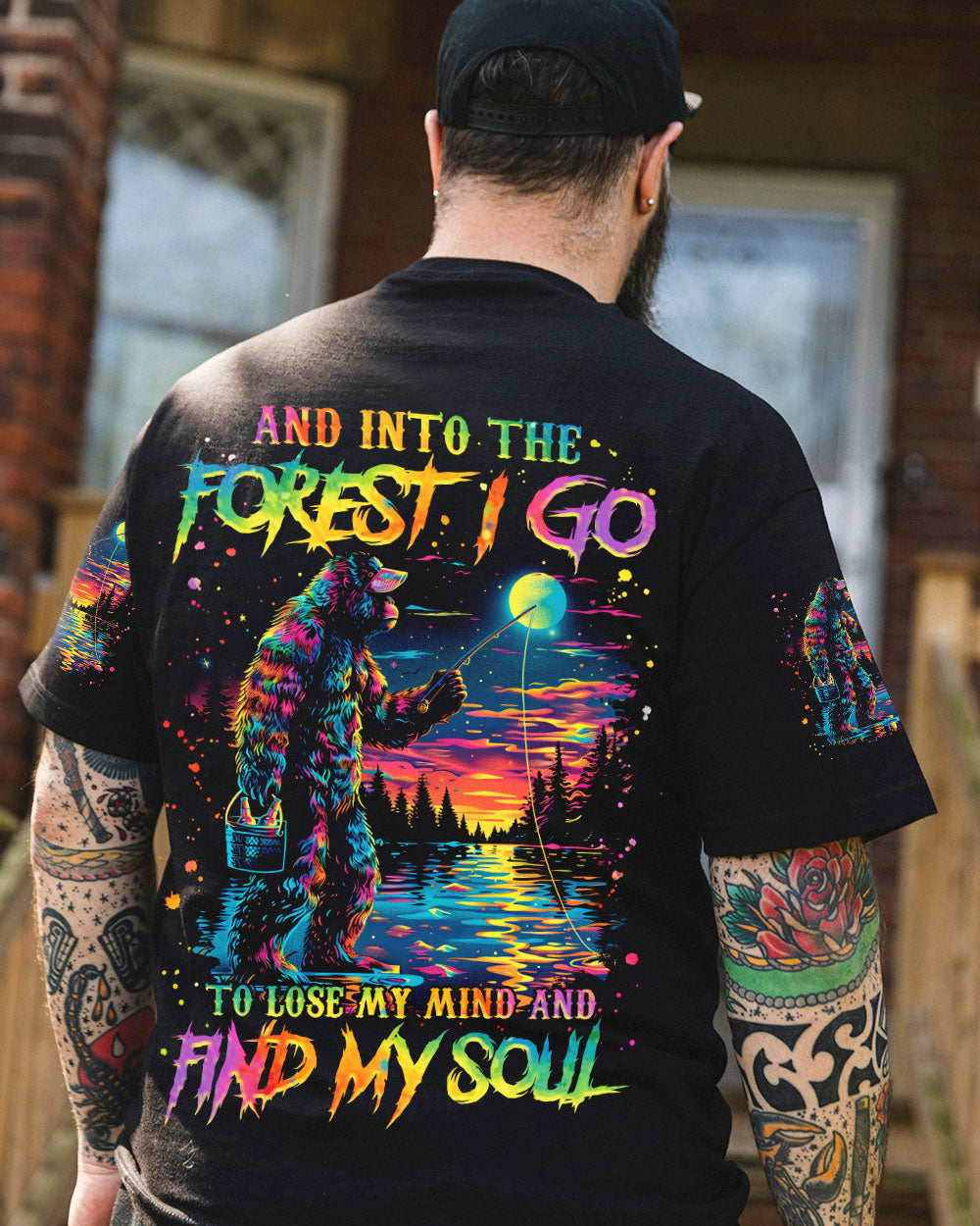 AND INTO THE FOREST I GO BIGFOOT FISHING ALL OVER PRINT - TLNZ1902254