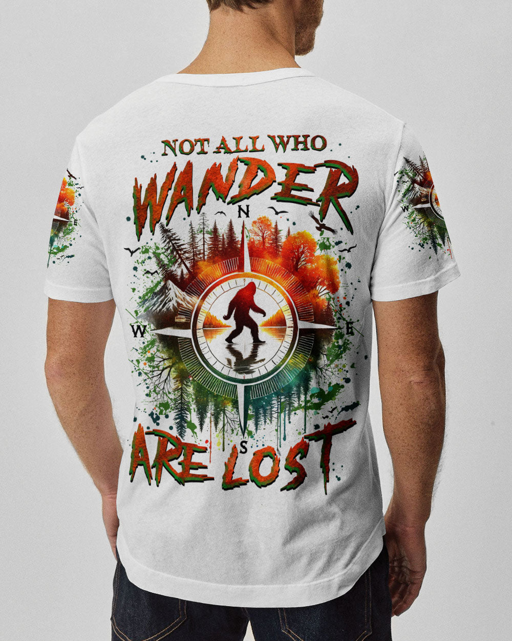 NOT ALL WHO WANDER ARE LOST BIGFOOT COMPASS ALL OVER PRINT  - TLNZ1912244