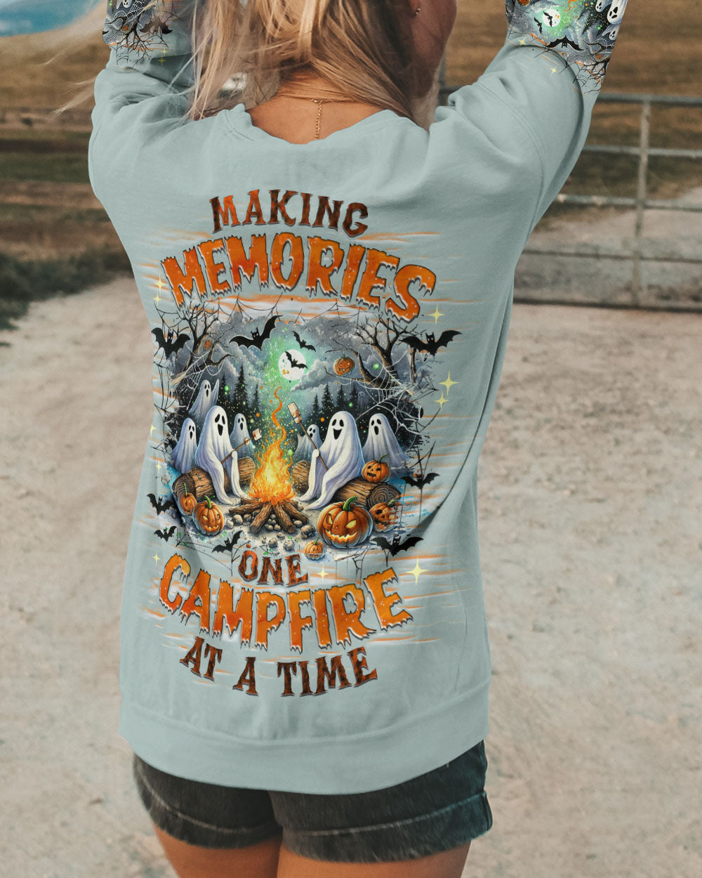 MAKING MEMORIES ONE CAMPFIRE AT A TIME BOOS HALLOWEEN ALL OVER PRINT - TLNZ2108242