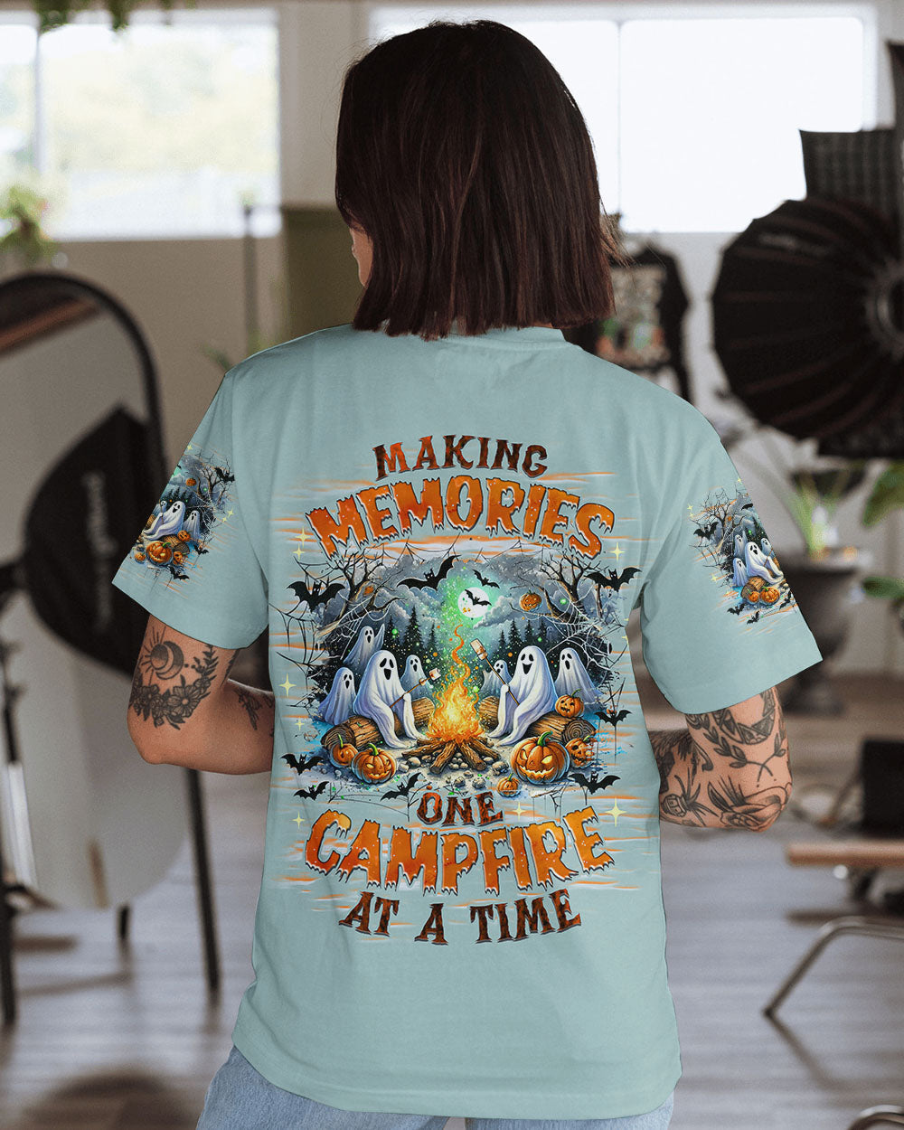 MAKING MEMORIES ONE CAMPFIRE AT A TIME BOOS HALLOWEEN ALL OVER PRINT - TLNZ2108242