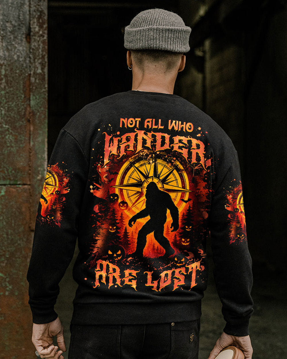 NOT ALL WHO WANDER ARE LOST BIGFOOT HALLOWEEN ALL OVER PRINT - TLNZ2207254
