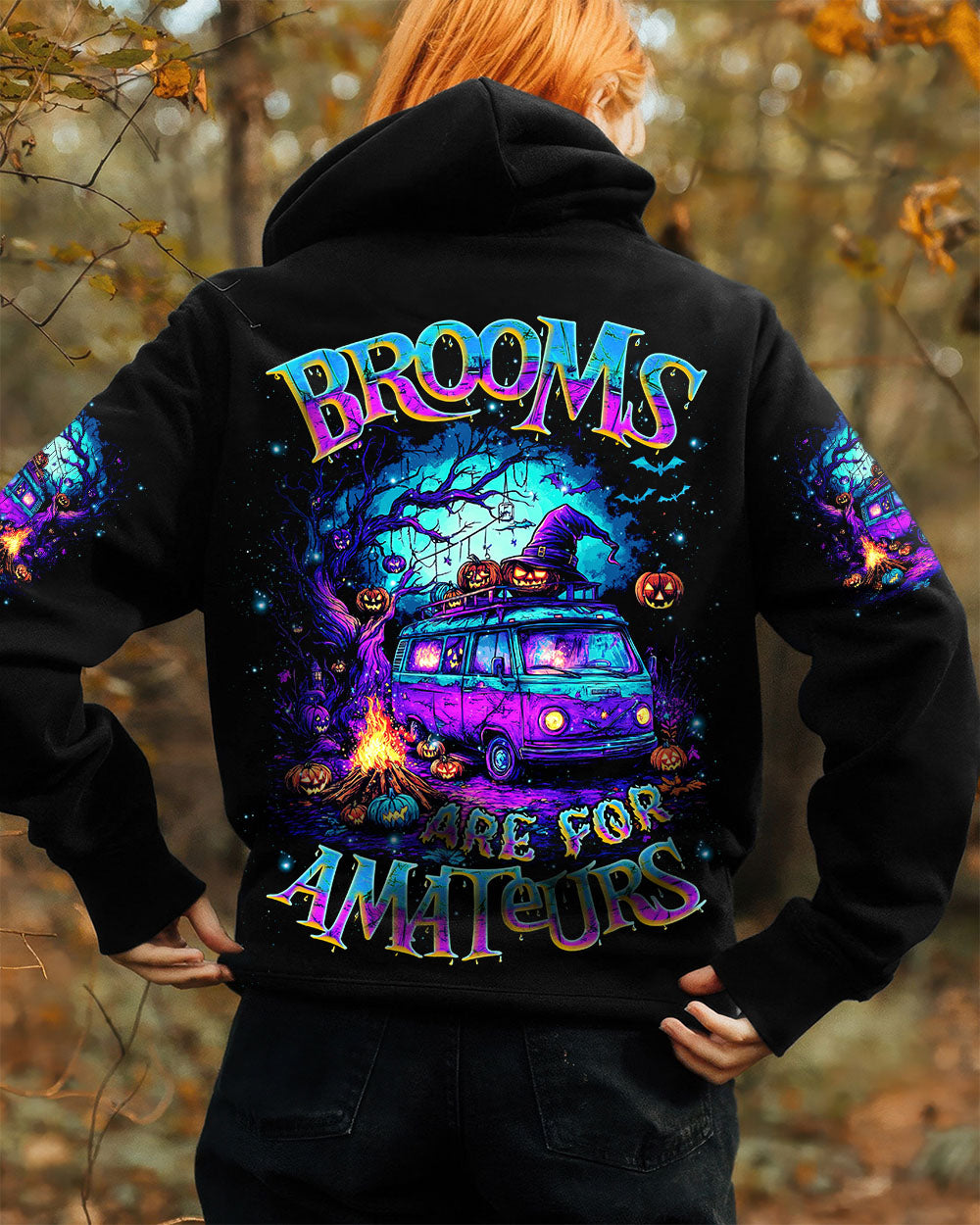 BROOMS ARE FOR AMATEURS HALLOWEEN ALL OVER PRINT - TLNZ2407251