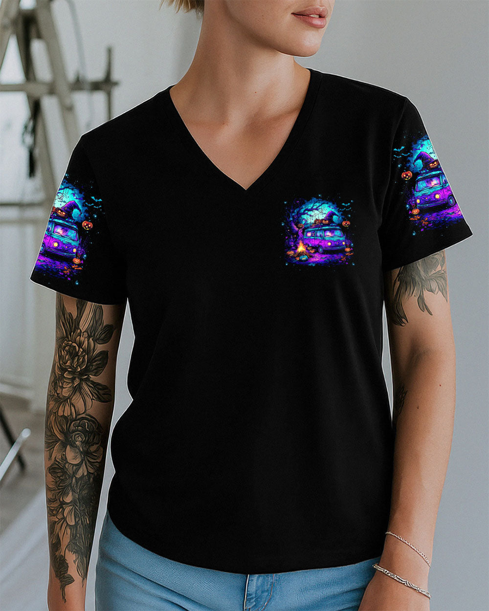 BROOMS ARE FOR AMATEURS HALLOWEEN ALL OVER PRINT - TLNZ2407251
