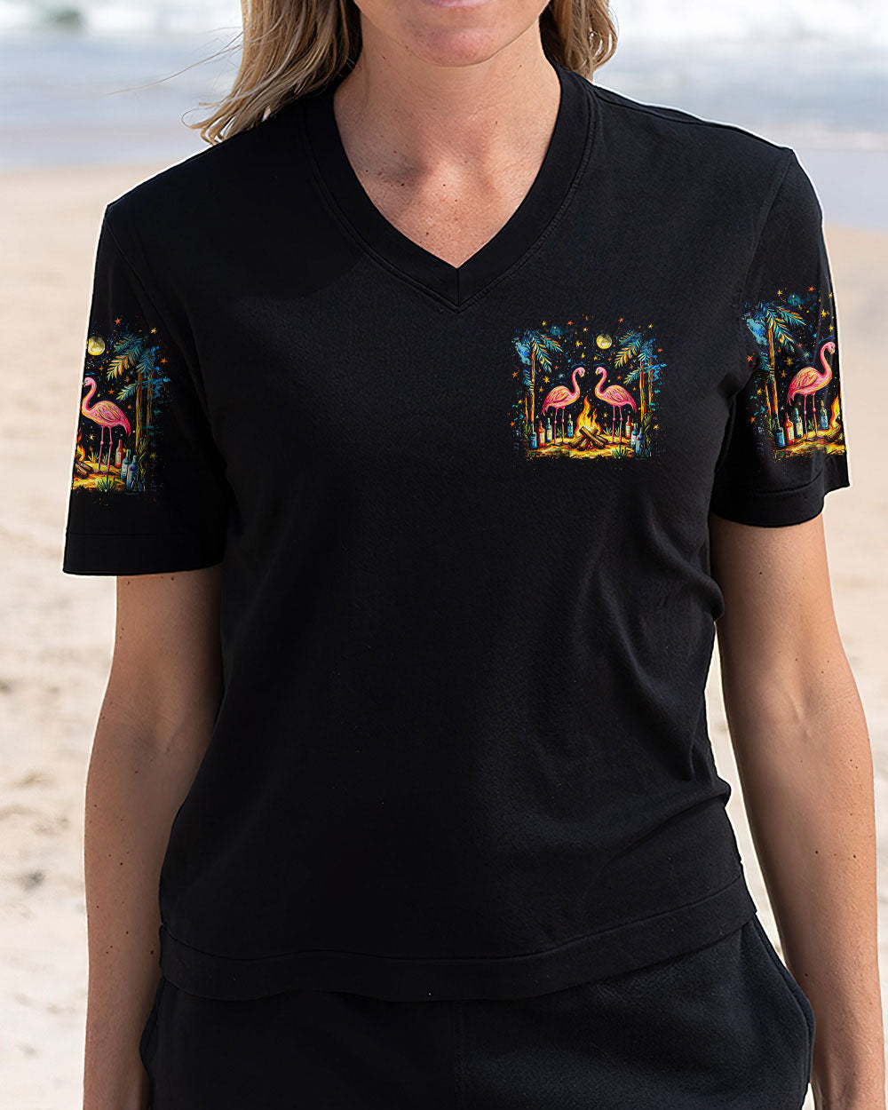 LET'S GET CAMPFIRE DRUNK FLAMINGO ALL OVER PRINT - TLNZ2808251