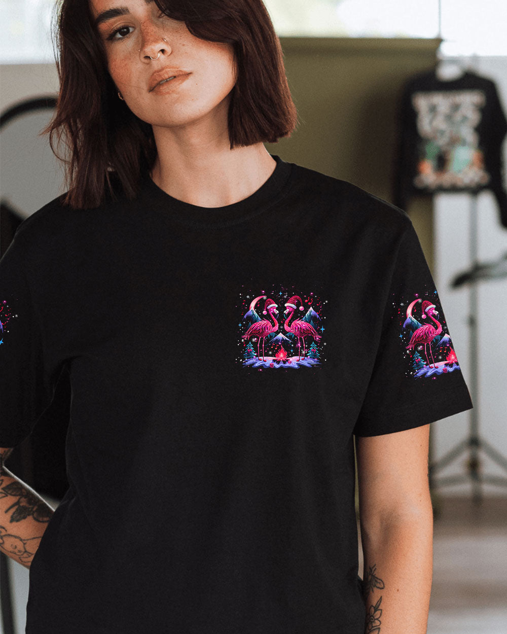 MAKING MEMORIES ONE CAMPFIRE AT A TIME FLAMINGO CHRISTMAS  ALL OVER PRINT - TLNZ3110242