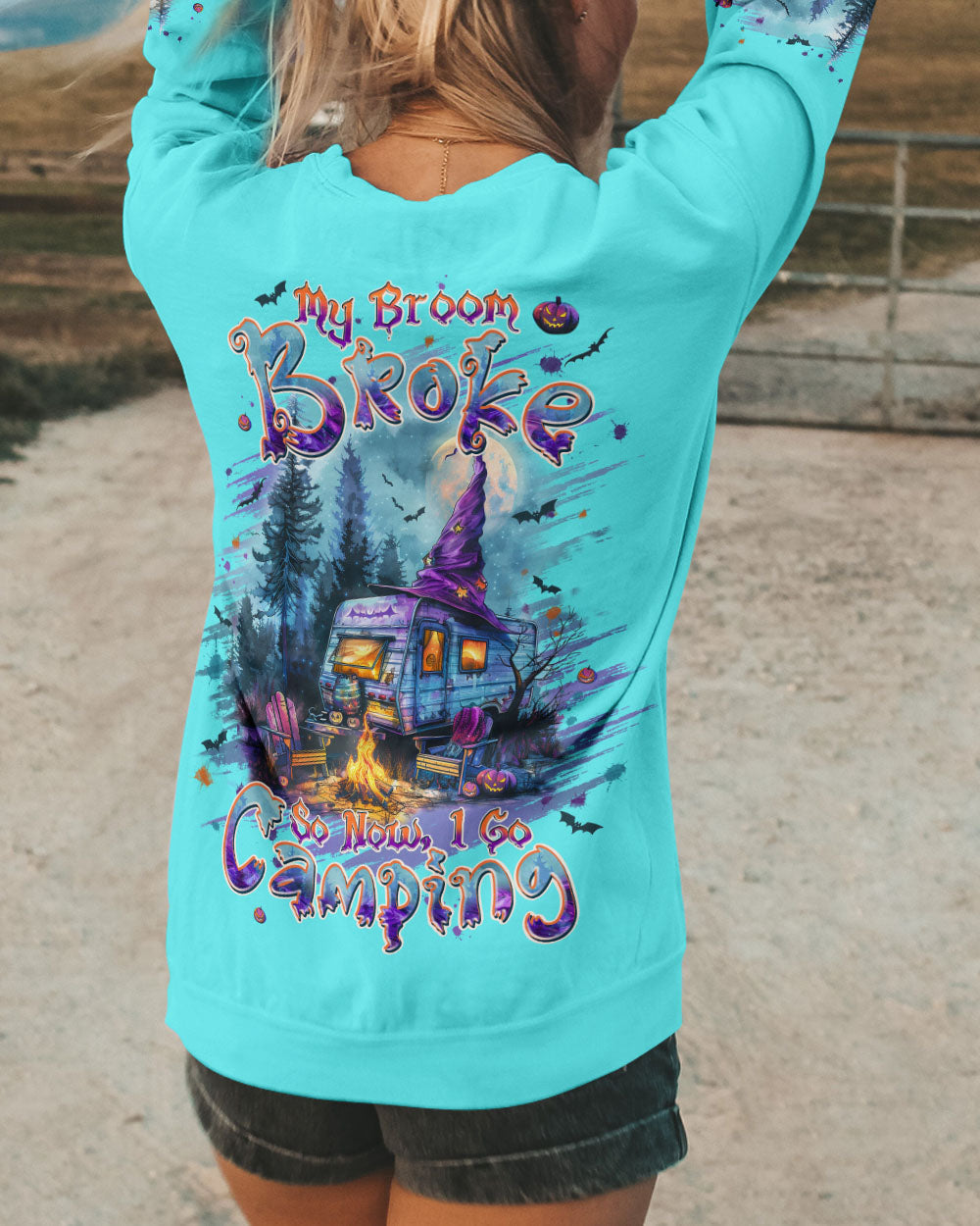 MY BROOM BROKE SO NOW HALLOWEEN CAMPING ALL OVER PRINT - TLPQ0908244