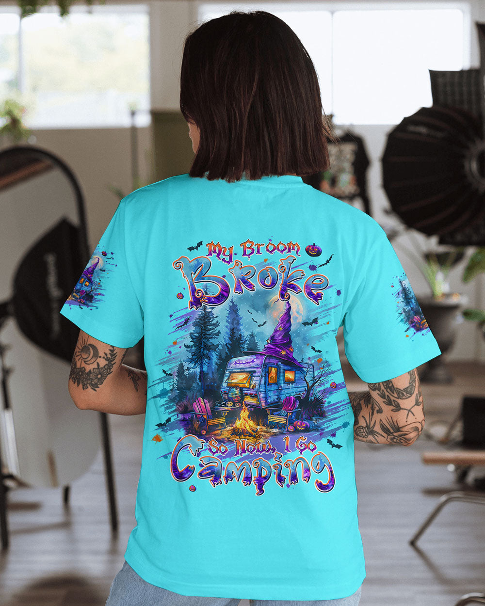 MY BROOM BROKE SO NOW HALLOWEEN CAMPING ALL OVER PRINT - TLPQ0908244