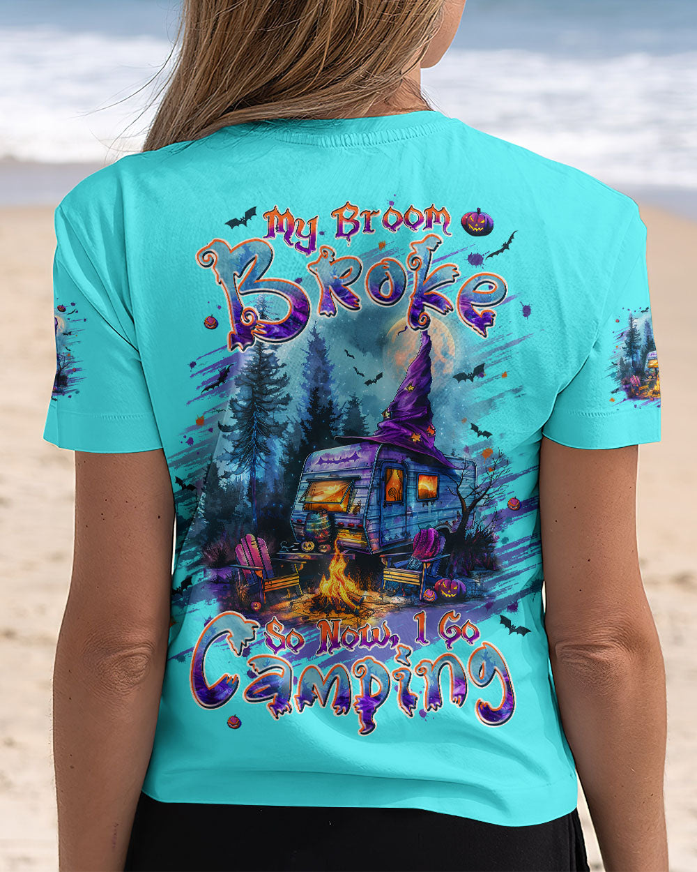 MY BROOM BROKE SO NOW HALLOWEEN CAMPING ALL OVER PRINT - TLPQ0908244