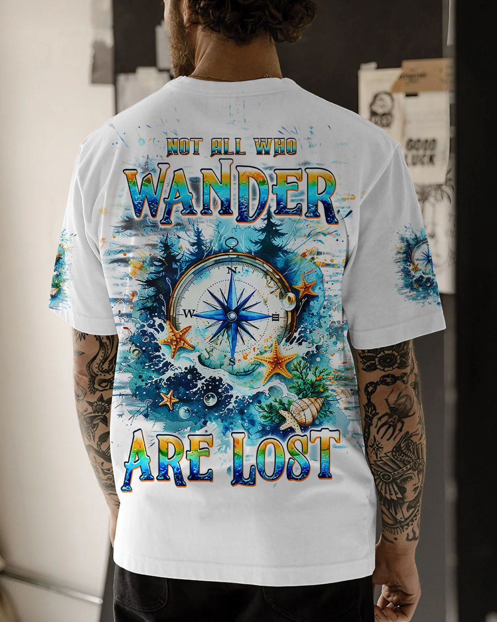 NOT ALL WHO WANDER ARE LOST COMPASS ALL OVER PRINT - TLPQ0909242
