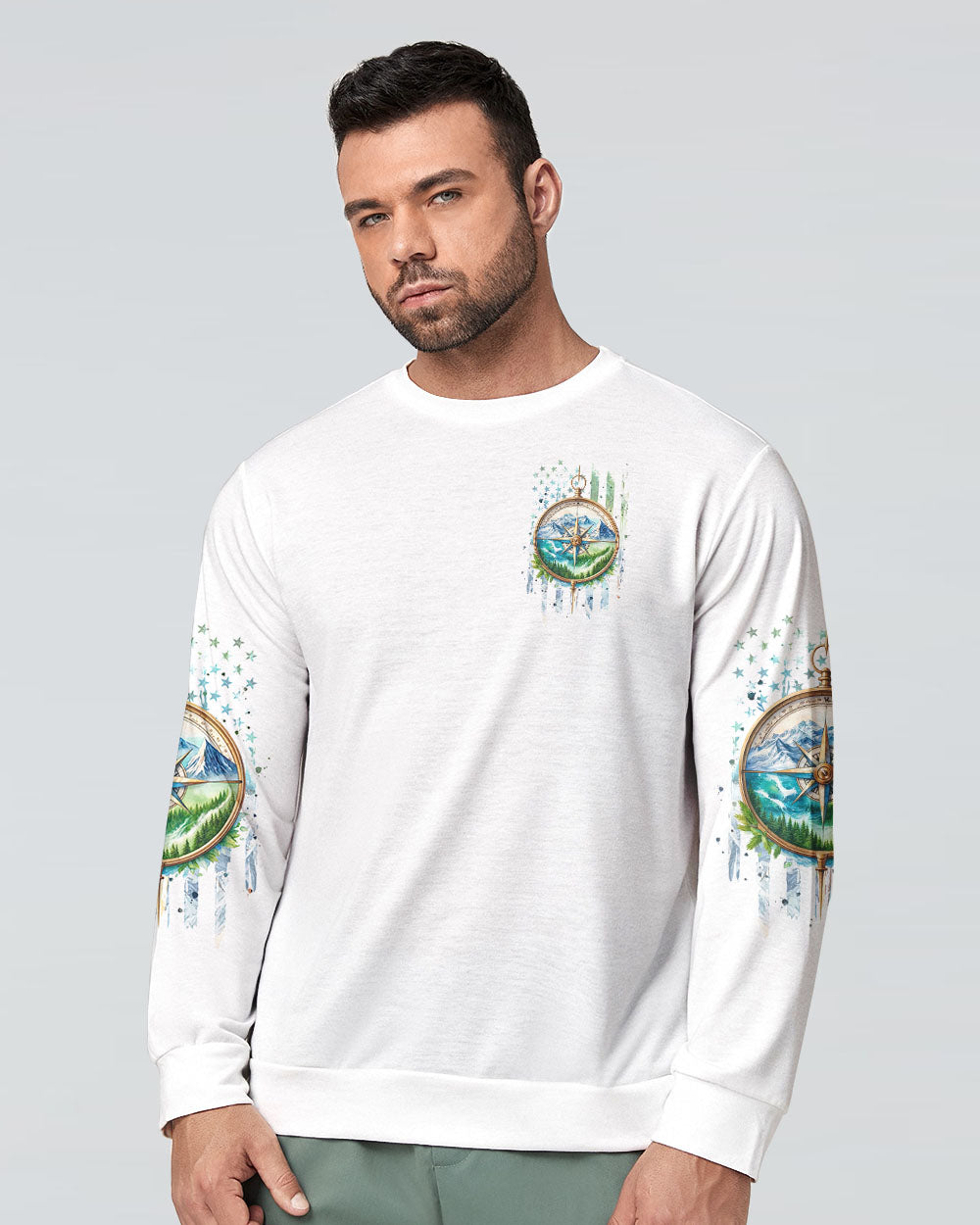 BORN TO EXPLORE DESTINED TO BE WILD COMPASS ALL OVER PRINT - TLPQ1609241