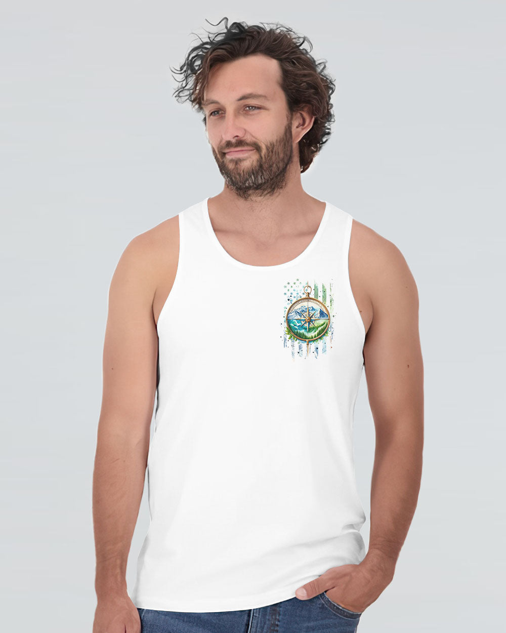 BORN TO EXPLORE DESTINED TO BE WILD COMPASS ALL OVER PRINT - TLPQ1609241