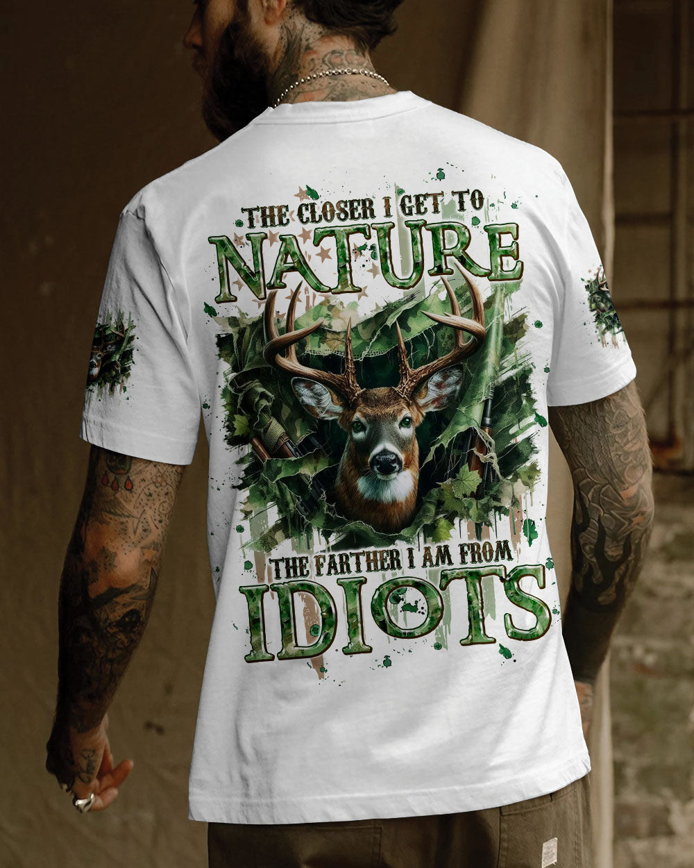 THE CLOSER I GET TO NATURE DEER HUNTING ALL OVER PRINT - TLPQ1807242