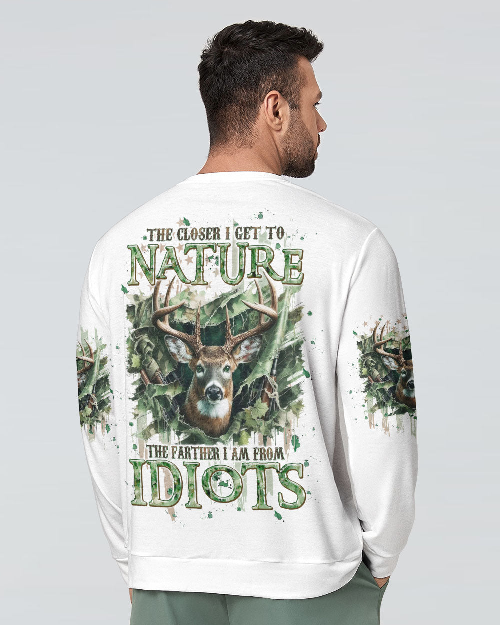 THE CLOSER I GET TO NATURE DEER HUNTING ALL OVER PRINT - TLPQ1807242