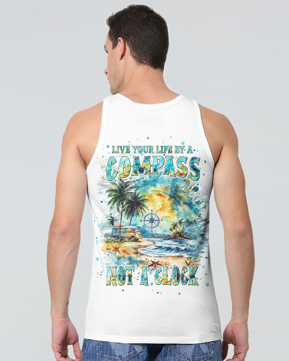 LIVE YOUR LIFE BY A COMPASS NOT A CLOCK BEACH ALL OVER PRINT - TLPQ1908242