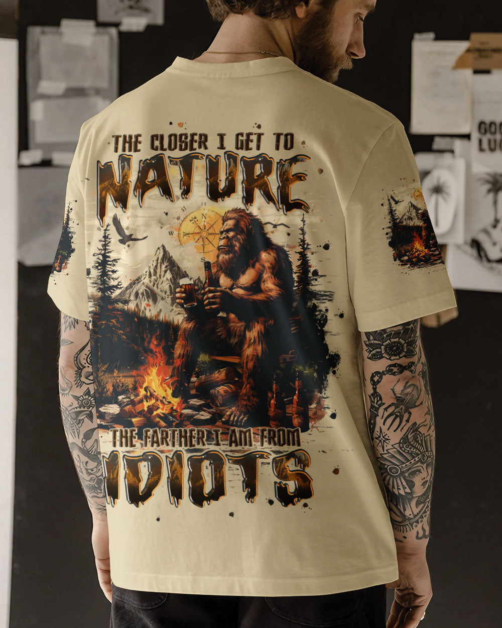  THE CLOSER I GET TO NATURE BIGFOOT ALL OVER PRINT - TLPQ2410241