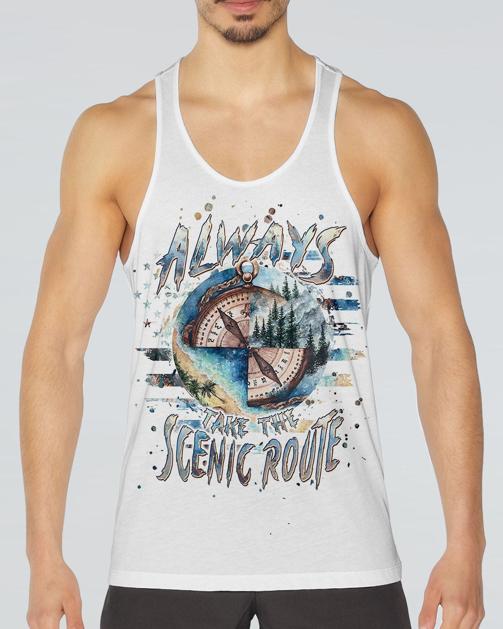 ALWAYS TAKE THE SCENIC ROUTE COMPASS ALL OVER PRINT - TLPQ2706245