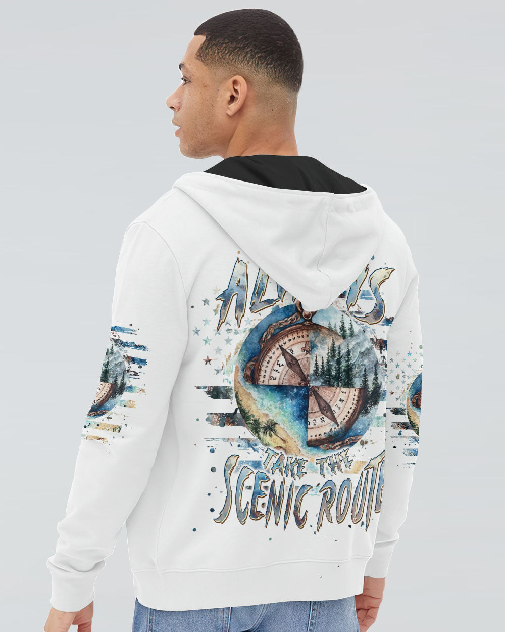 ALWAYS TAKE THE SCENIC ROUTE COMPASS ALL OVER PRINT - TLPQ2706245