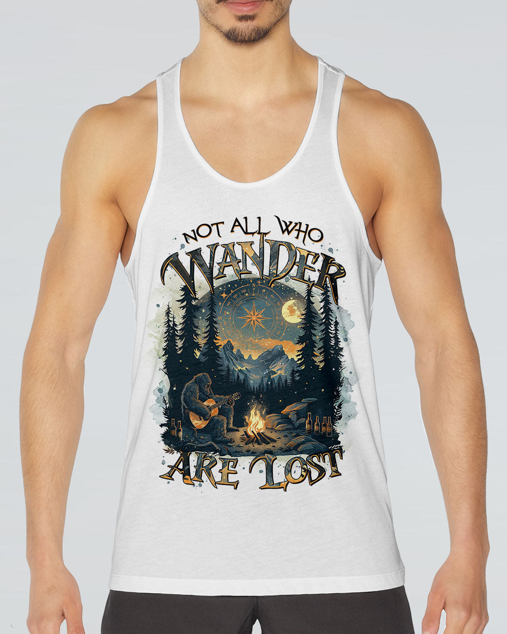NOT ALL WHO WANDER ARE LOST BIGFOOT COMPASS ALL OVER PRINT  - TLTR0212242