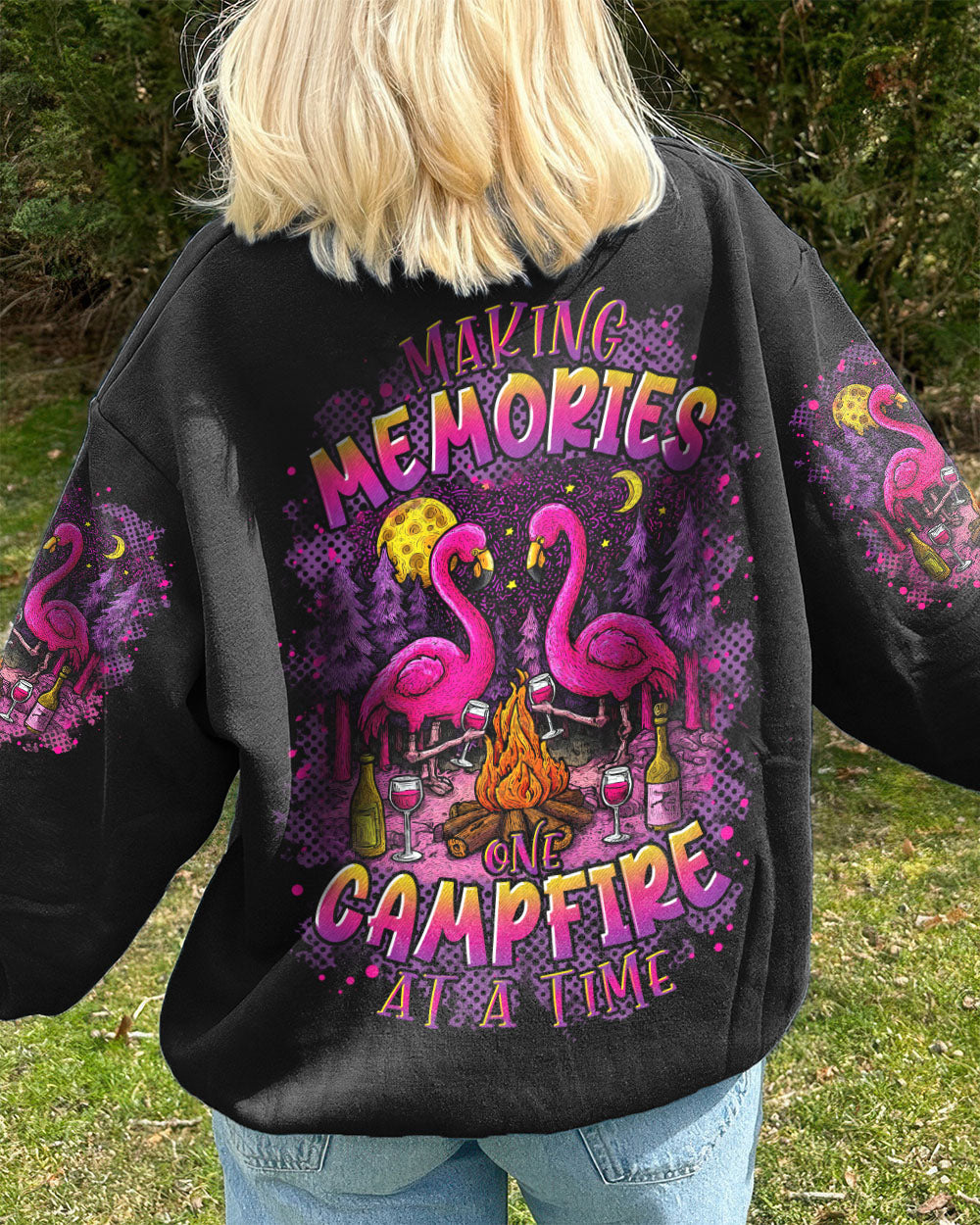 MAKING MEMORIES ONE CAMPFIRE AT A TIME FLAMINGO ALL OVER PRINT - TLTR0309252