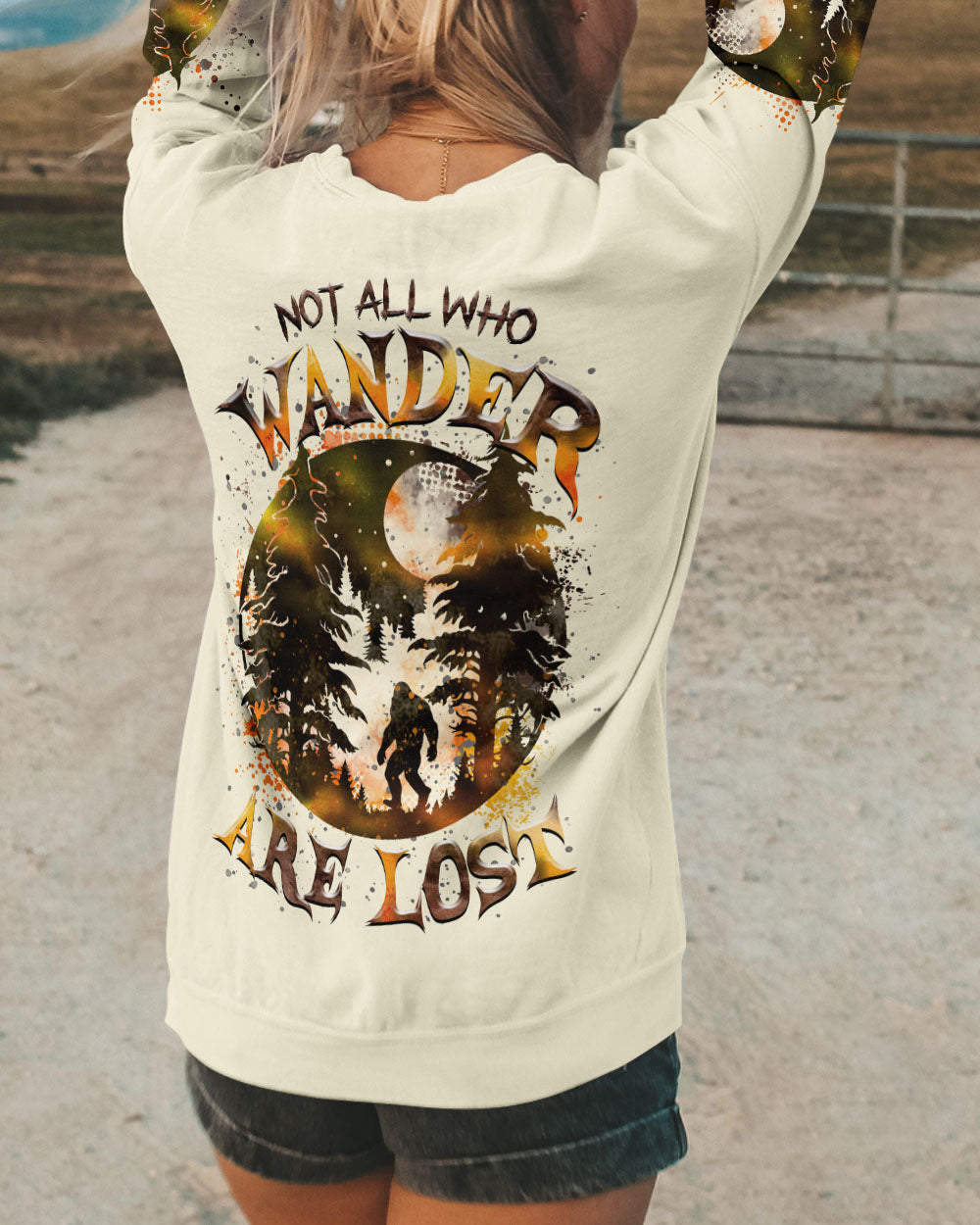 NOT ALL WHO WANDER ARE LOST BIGFOOT MOON ALL OVER PRINT - TLTR0611241