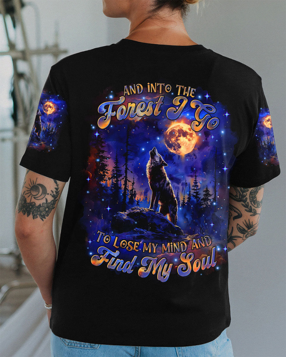 AND INTO THE FOREST I GO WOLF ALL OVER PRINT - TLTR0907252