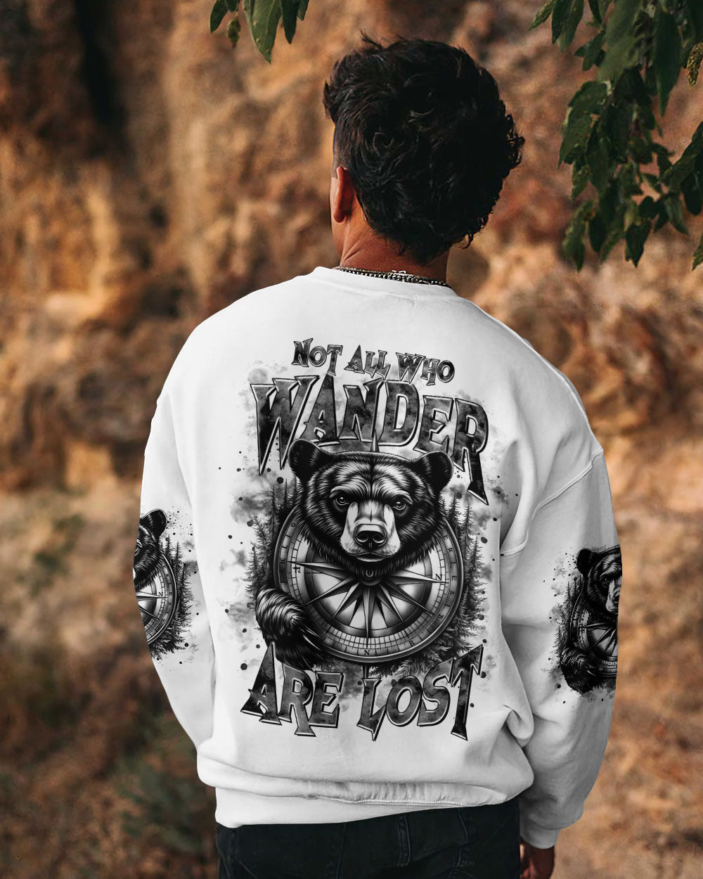 NOT ALL WHO WANDER ARE LOST BEAR COMPASS ALL OVER PRINT - TLTR1106252
