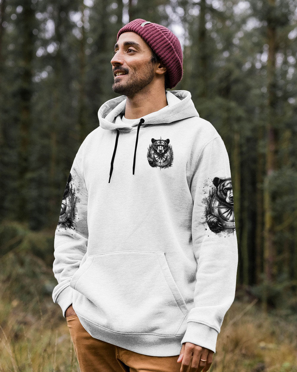 NOT ALL WHO WANDER ARE LOST BEAR COMPASS ALL OVER PRINT - TLTR1106252