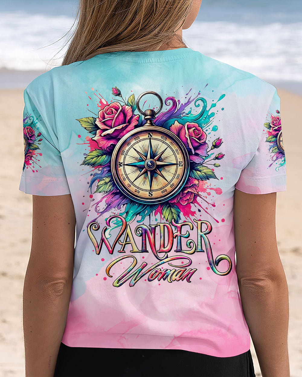 WANDER WOMAN FLORAL COMPASS ALL OVER PRINT  - TLTR1303253