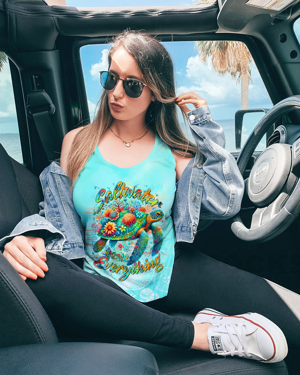 SALTWATER HEALS EVERYTHING TURTLE ALL OVER PRINT - TLTR1601251