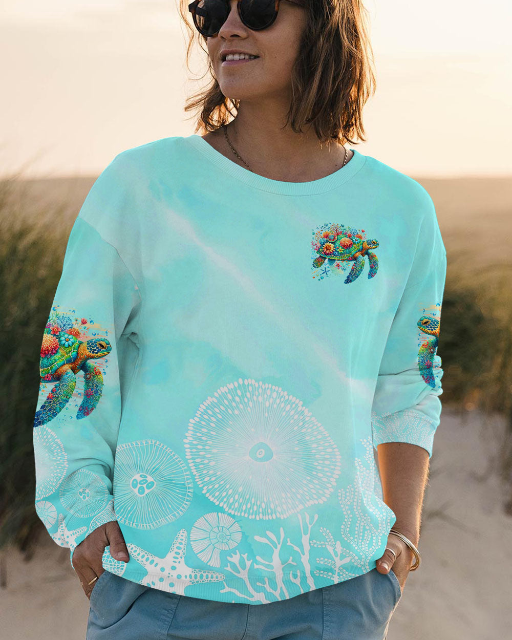 SALTWATER HEALS EVERYTHING TURTLE ALL OVER PRINT - TLTR1601251