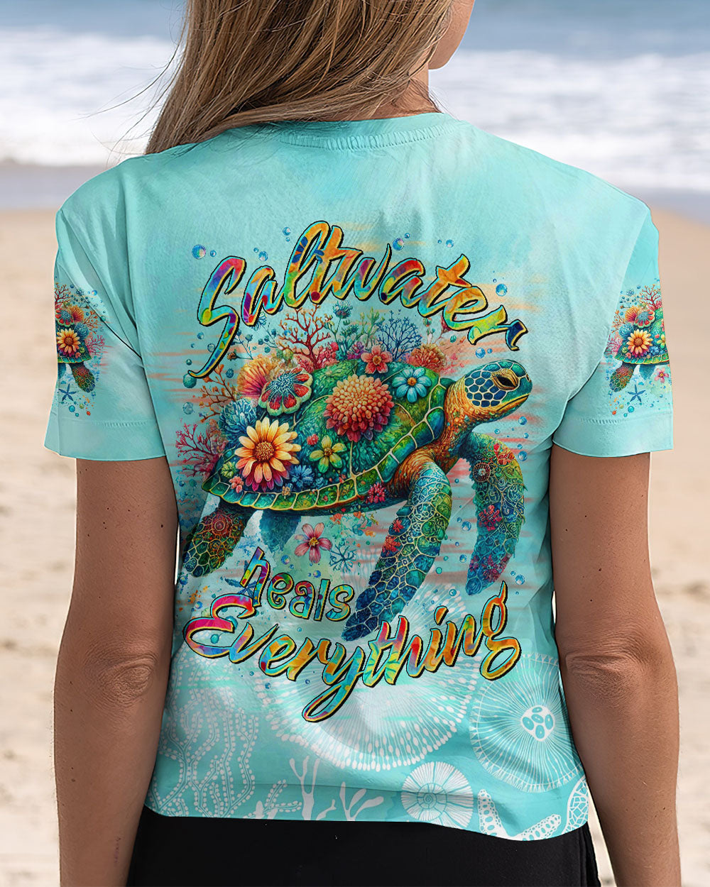 SALTWATER HEALS EVERYTHING TURTLE ALL OVER PRINT - TLTR1601251
