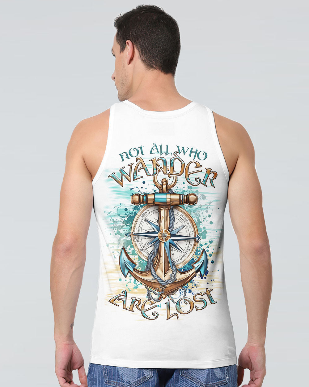 NOT ALL WHO WANDER ARE LOST ANCHOR COMPASS ALL OVER PRINT - TLTR1707243