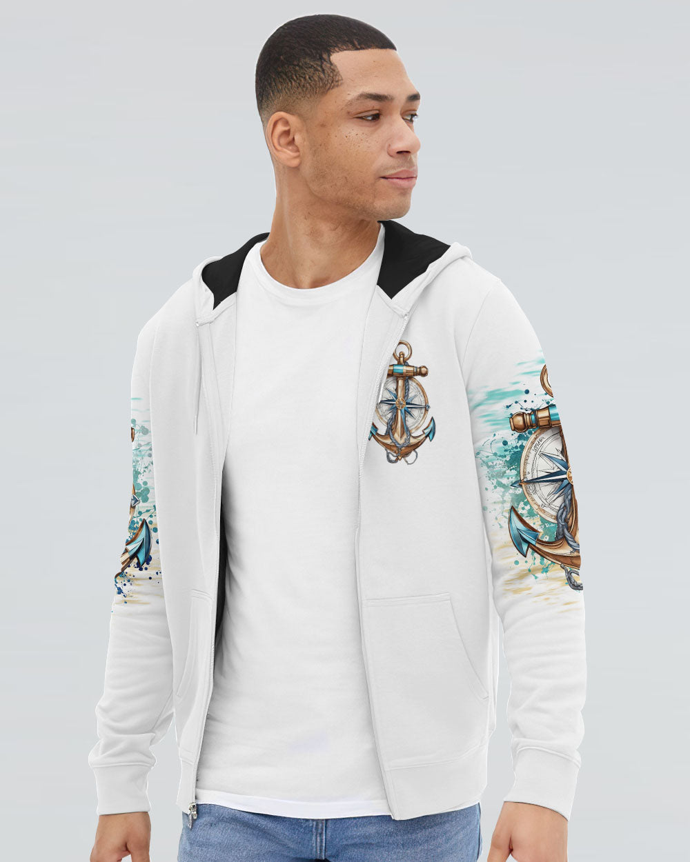 NOT ALL WHO WANDER ARE LOST ANCHOR COMPASS ALL OVER PRINT - TLTR1707243