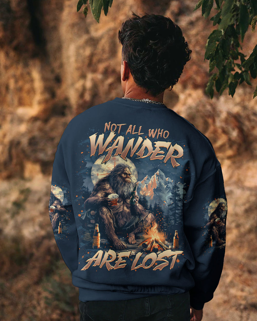 NOT ALL WHO WANDER ARE LOST BIGFOOT COMPASS ALL OVER PRINT - TLTR1812241