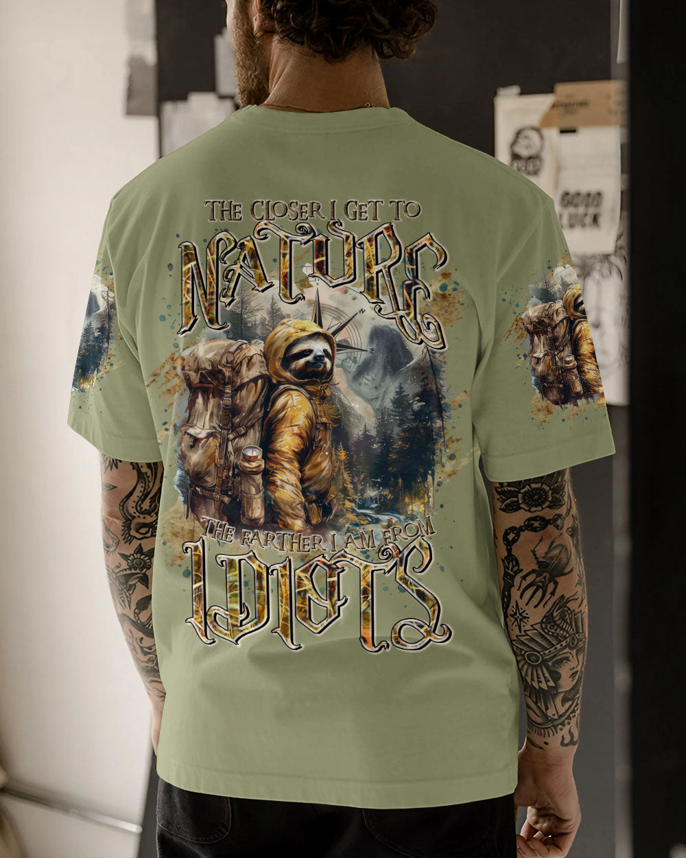 THE CLOSER I GET TO NATURE SLOTH ALL OVER PRINT - TLTR2307245