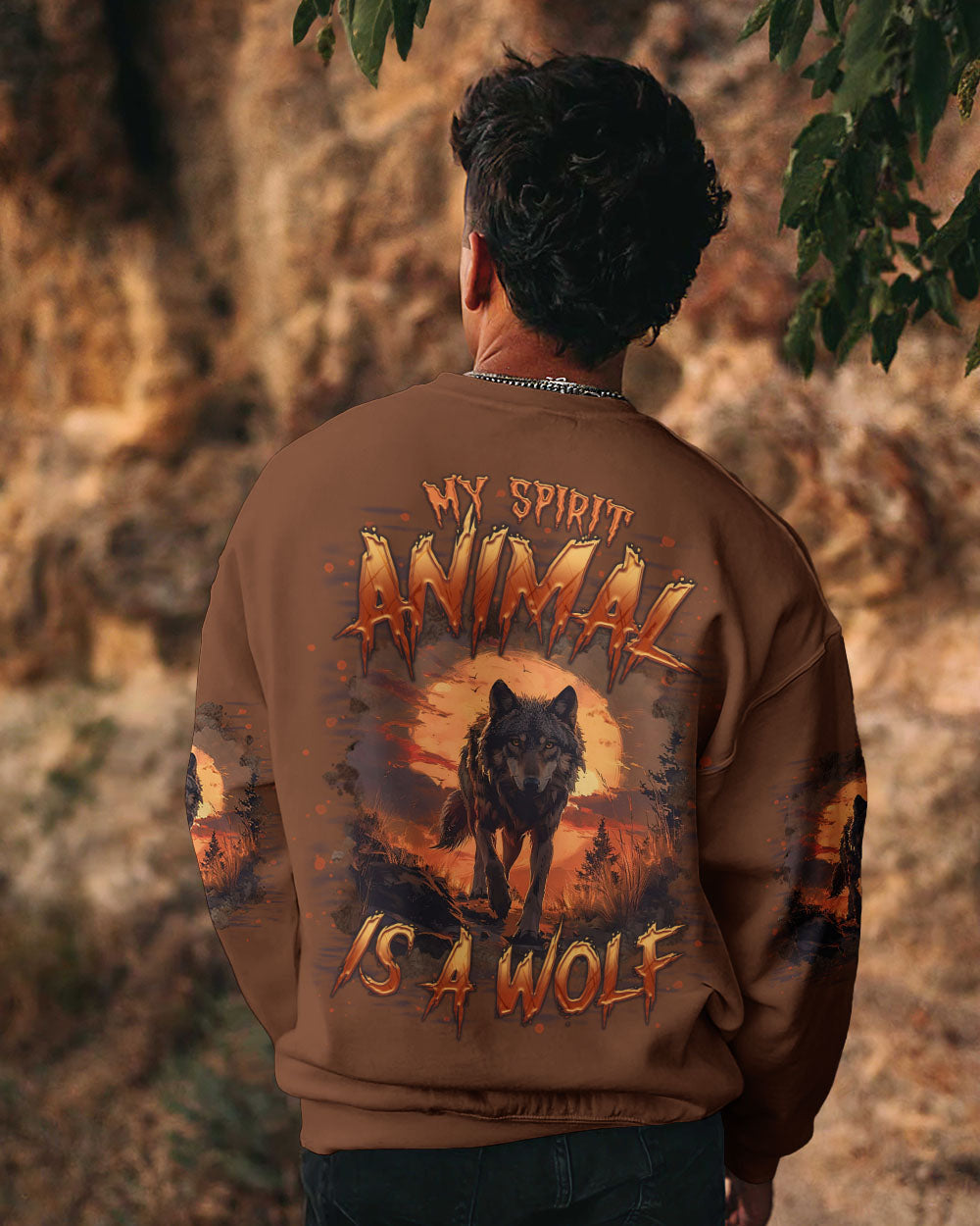 MY SPIRIT ANIMAL IS A WOLF ALL OVER PRINT  - TLTR2403251