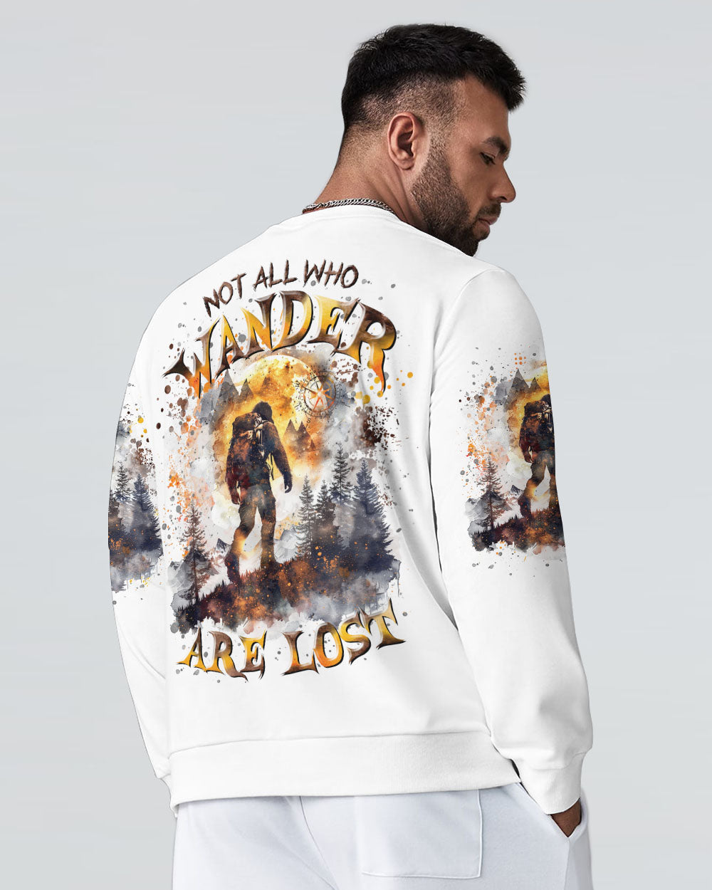 NOT ALL WHO WANDER ARE LOST BIGFOOT COMPASS ALL OVER PRINT - TLTR2409242