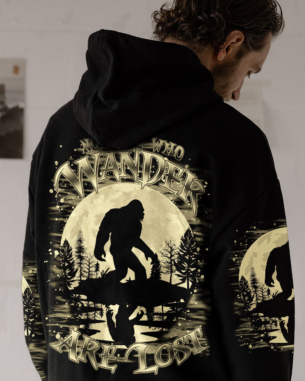 NOT ALL WHO WANDER ARE LOST BIGFOOT MOON ALL OVER PRINT - TLTR2611243