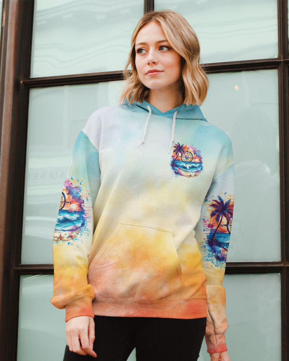 SMELL THE SEA FEEL THE BREEZE COMPASS ALL OVER PRINT - TLTR2907242