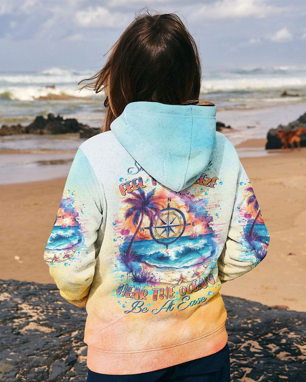 SMELL THE SEA FEEL THE BREEZE COMPASS ALL OVER PRINT - TLTR2907242