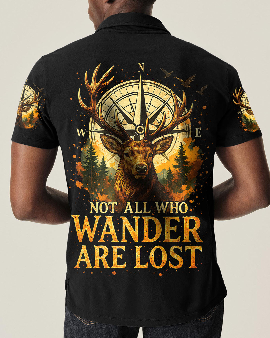 NOT ALL WHO WANDER ARE LOST DEER COMPASS ALL OVER PRINT - TLTR2908251